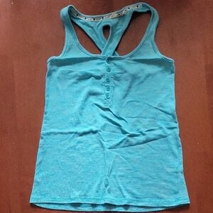 Roxy Blue Fitted Cut Out Sleeveless Tank Top